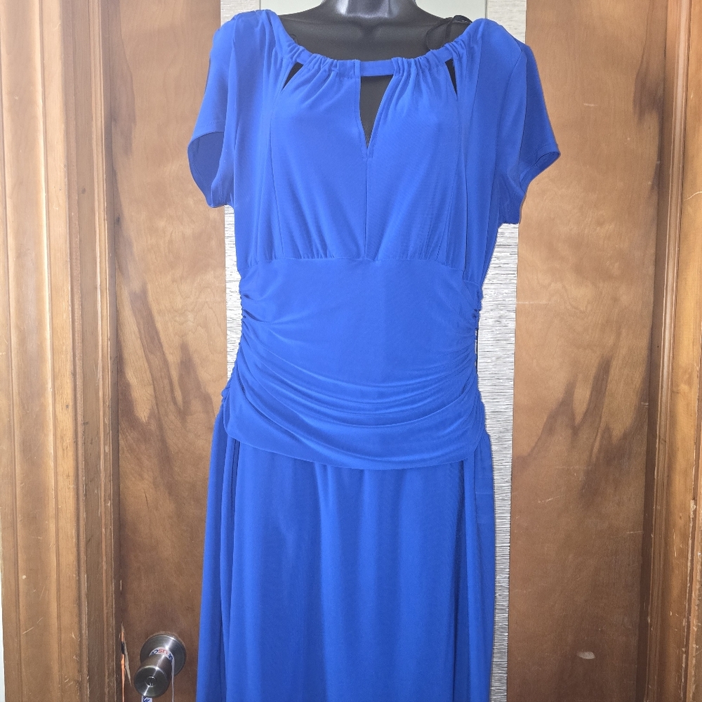 B. Smart Royal Blue Midi Dress